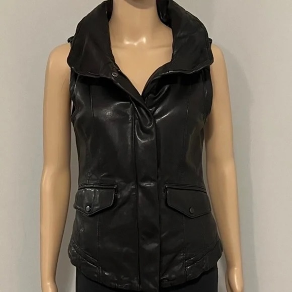 Mackage 3 in 1 Black Leather Jacket + Vest Soft Lambskin + Wool Women's Sz XS - Picture 8 of 16